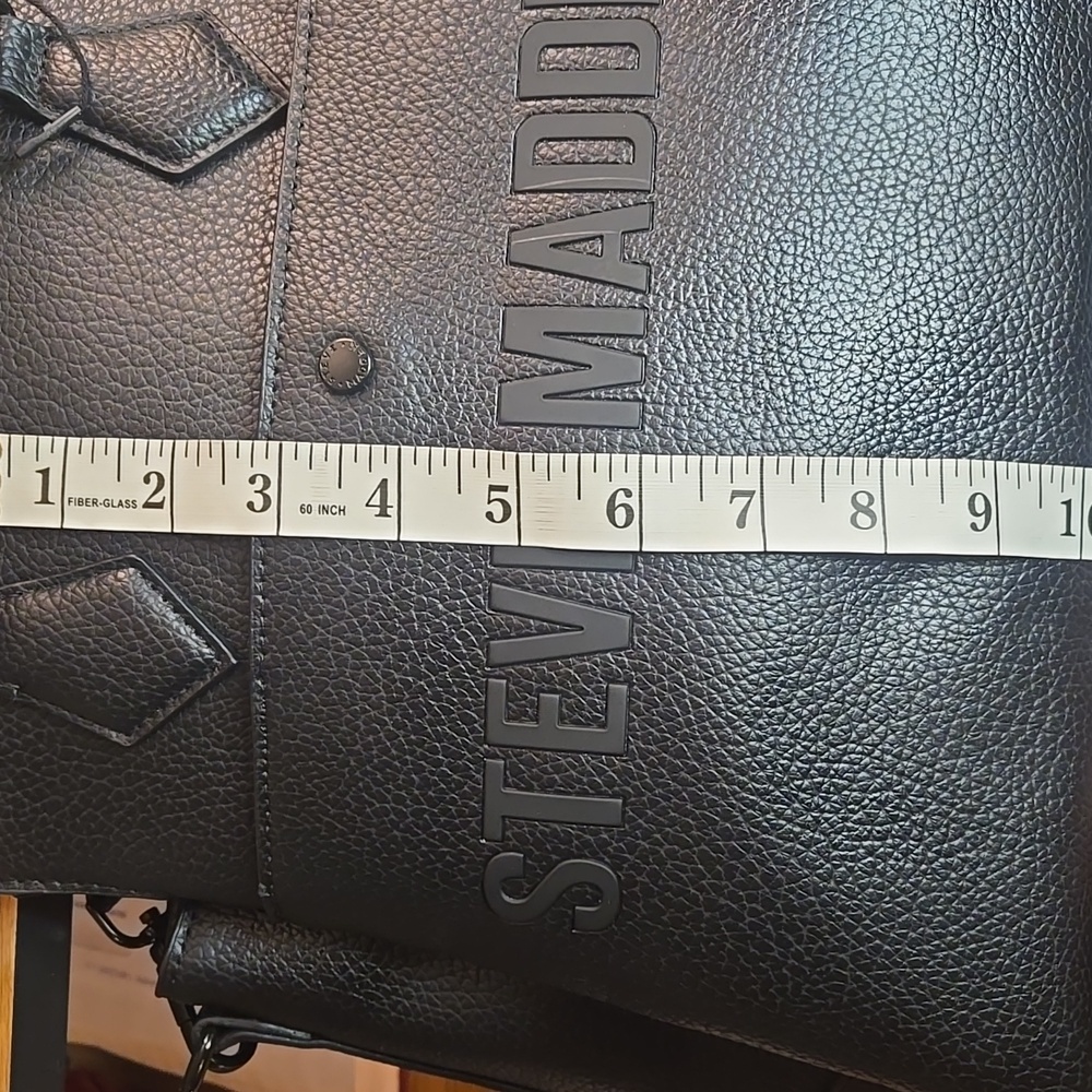Steve Madden BShiloh  Black/Black Tote with Mini Pouch - Picture 12 of 13